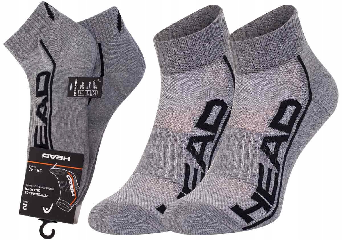 

Head Skarpetki Stopki 2 Pary Quarter Grey r.43-46