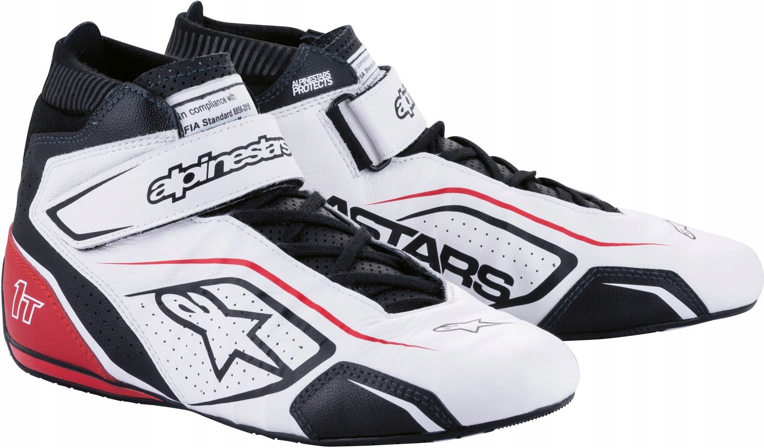 Topánky Alpinestars Tech 1-T V3 homologácia Fia bielo-čierno-červené 47