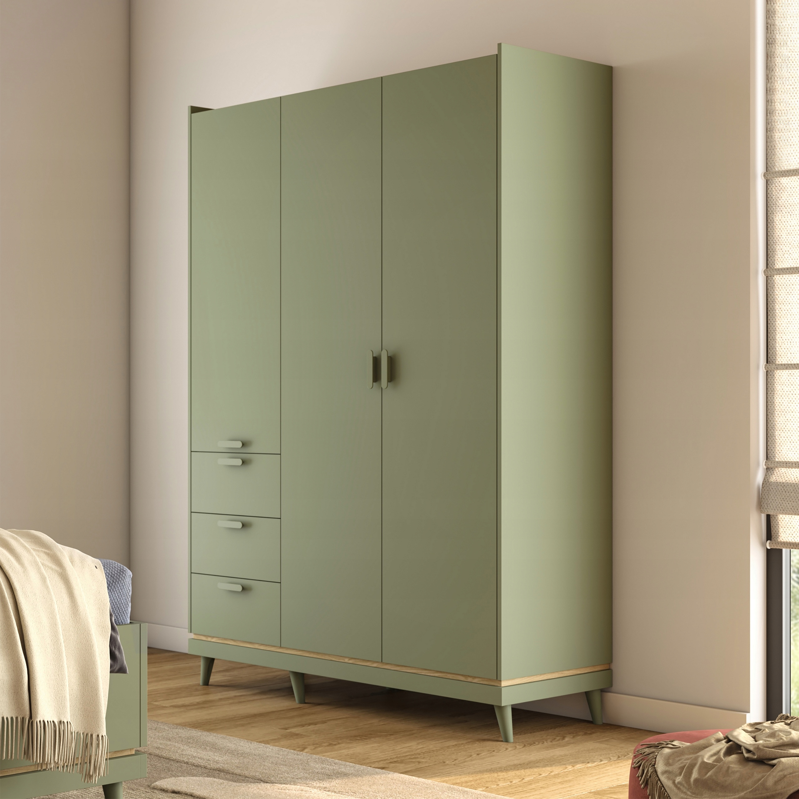 Skříň 143.5 cm Výklopná zelená
