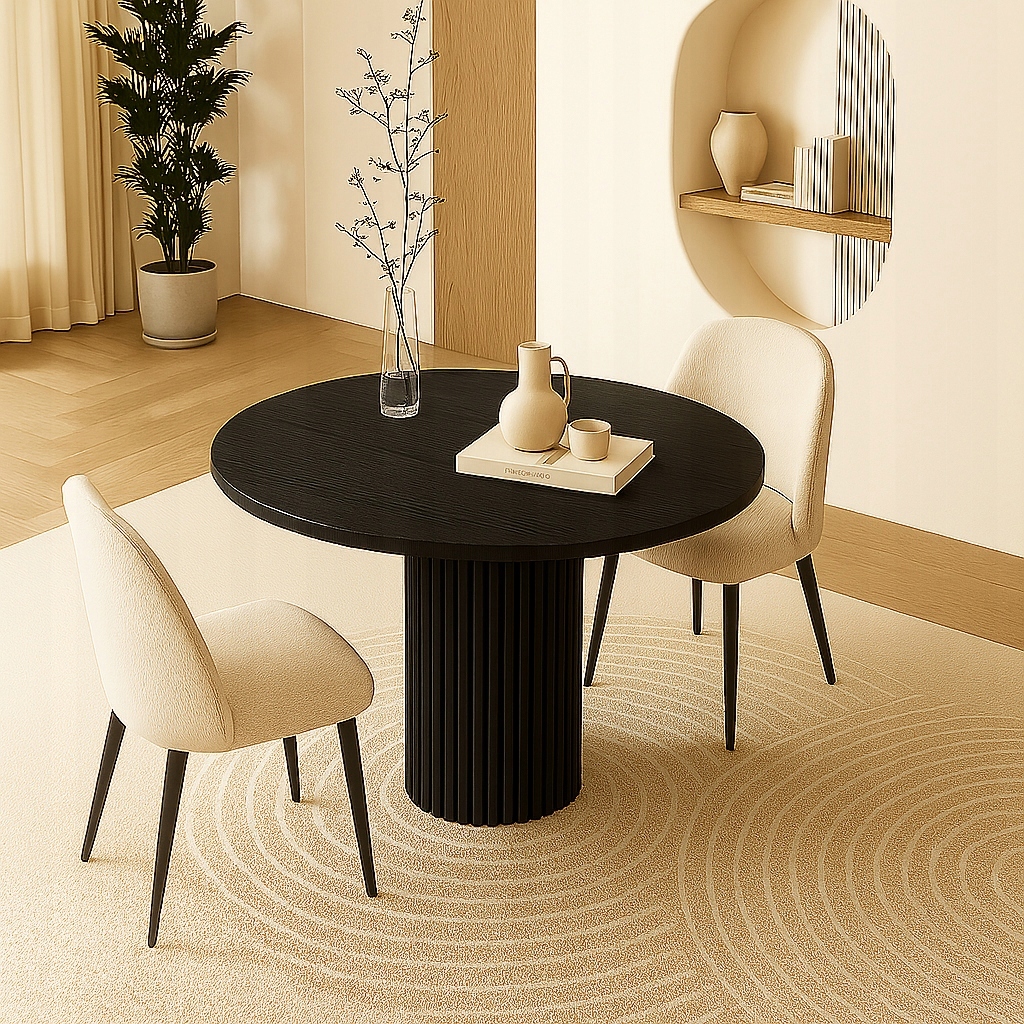 Moderní stůl do obývacího pokoje, černý stůl 110 cm, velký stůl do obývacího pokoje