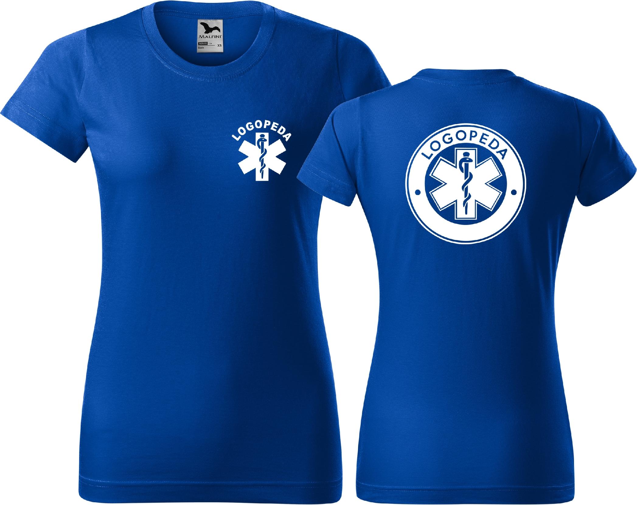 

Koszulka medyczna damska z nadrukiem Logopeda M