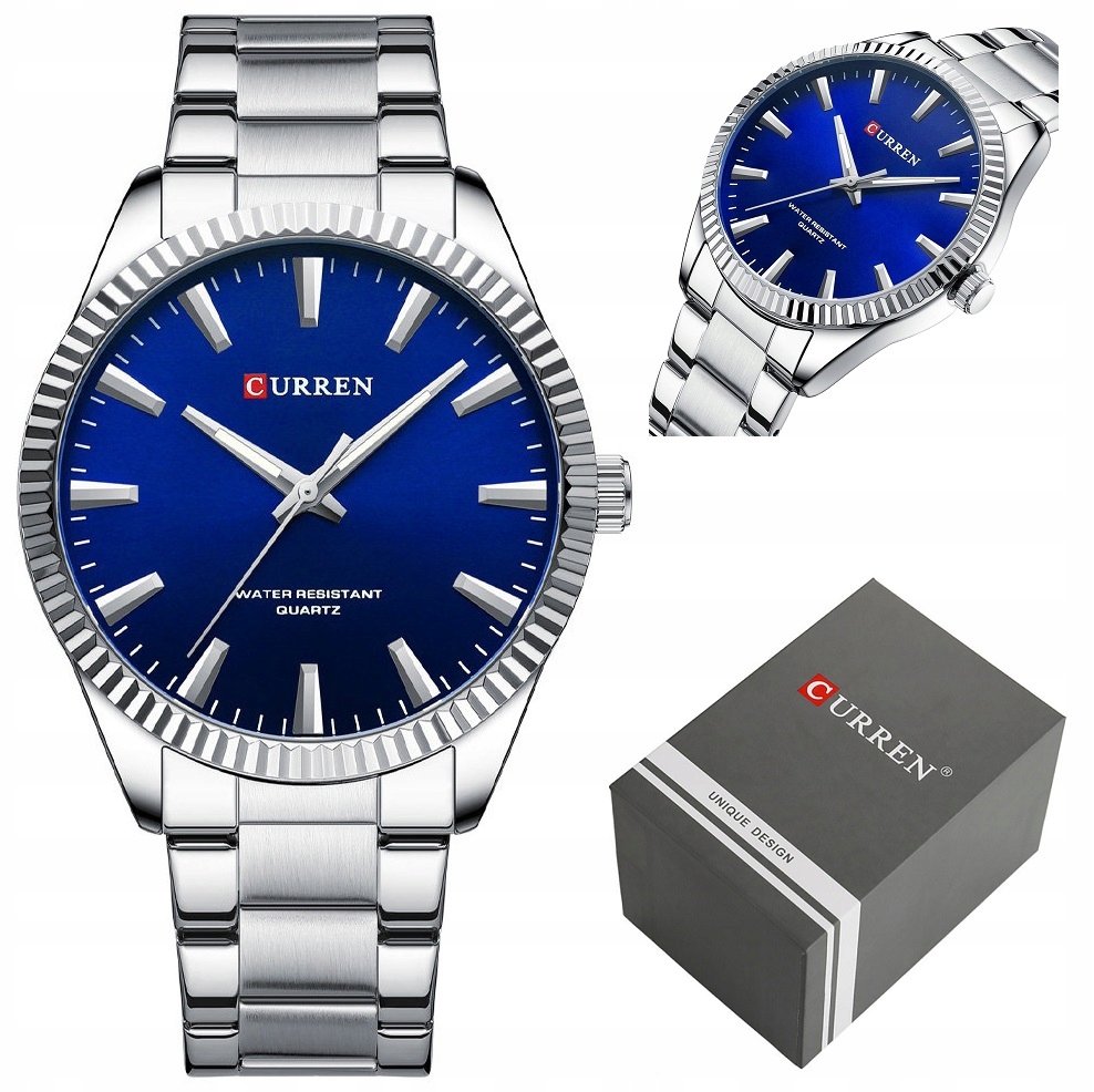 Pánské Hodinky Curren Magnat Box Gravírování klasické ocelové stříbrné