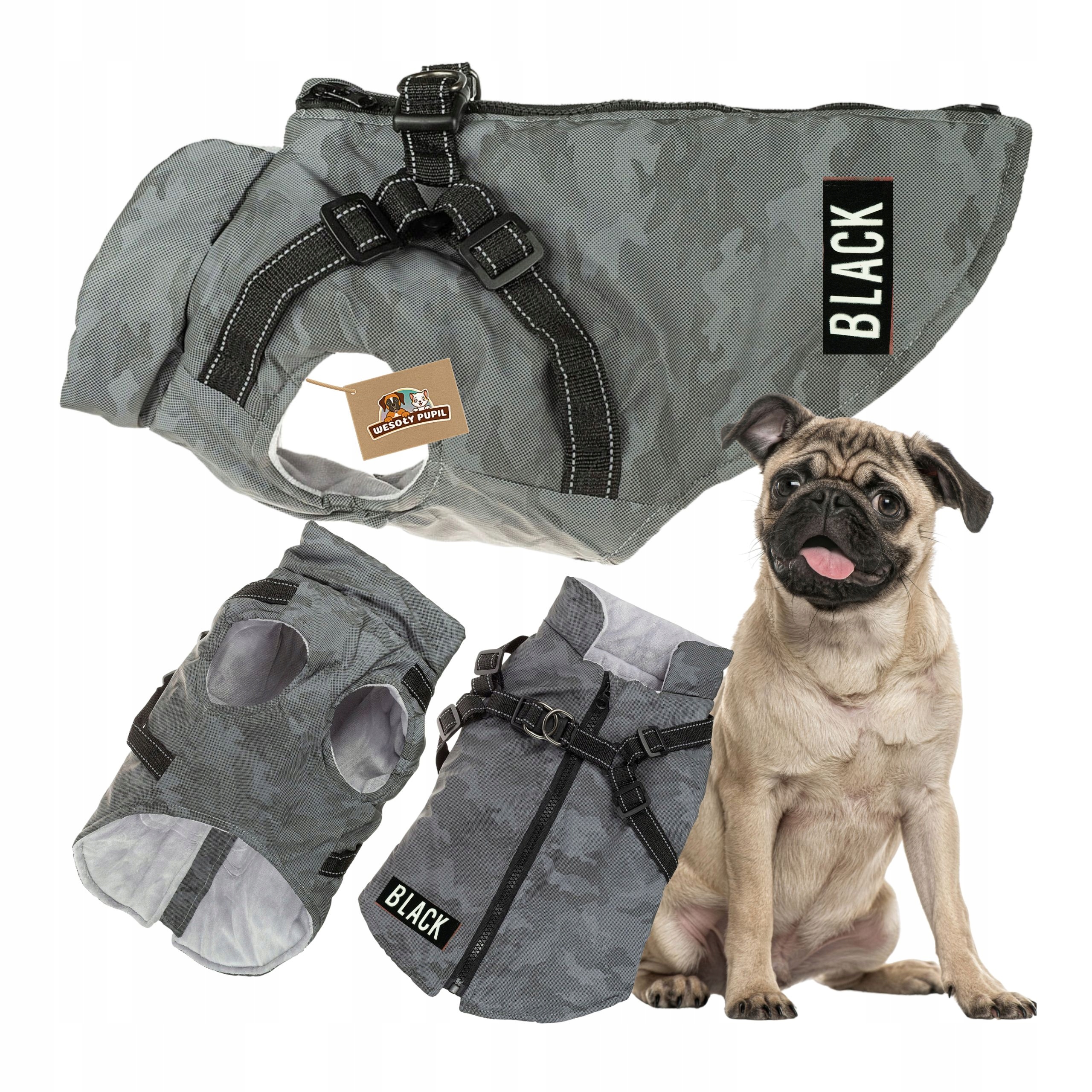 Levně Oblečení pro psa Odrazka s Ramenními Popruhy svítící ve tmě na fleecu M