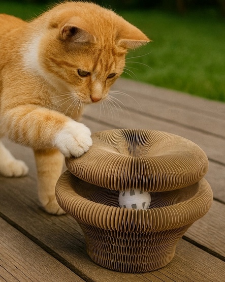 Levně Drapak Pro Kočky Kartonová Skládací Tlapka S Míčem Koťátka Zolux Hračka