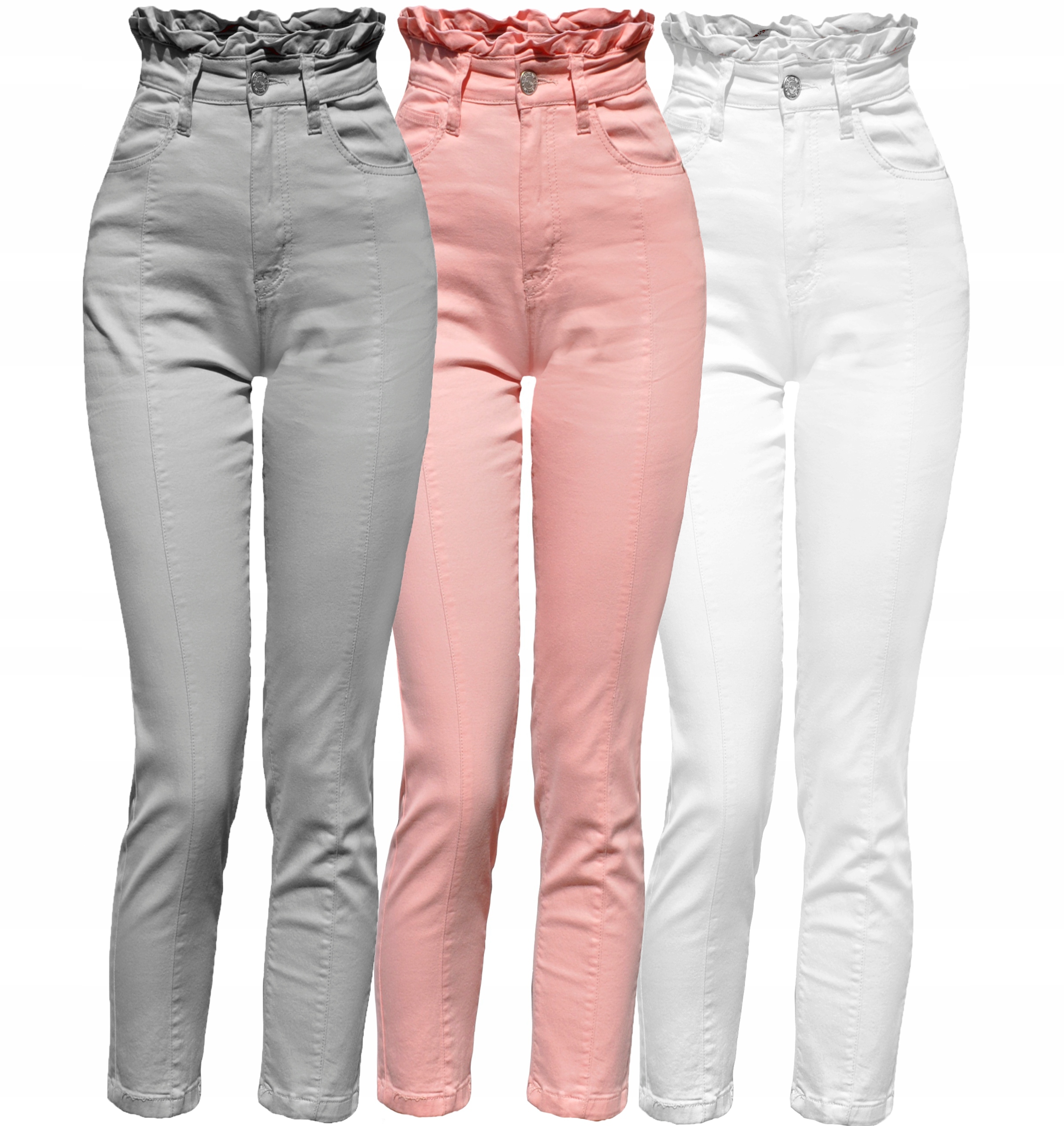 TH433 _ JEANS ELASTYCZNY kolory WYSOKI STAN _ XS Wzór dominujący bez wzoru