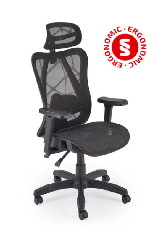 Ergonomiczny Fotel Gabinetowy Xeron Funkcja Multiblock do Biura Czarny
