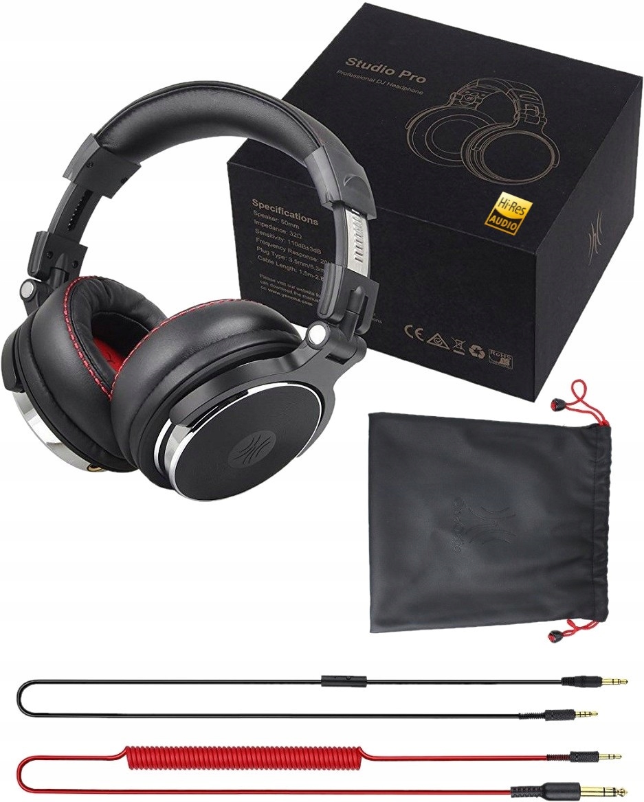 OneOdio Pro50 słuchawki przewodowe studyjne 50mm Dual Jack DJ 3.5/6.35 mm
