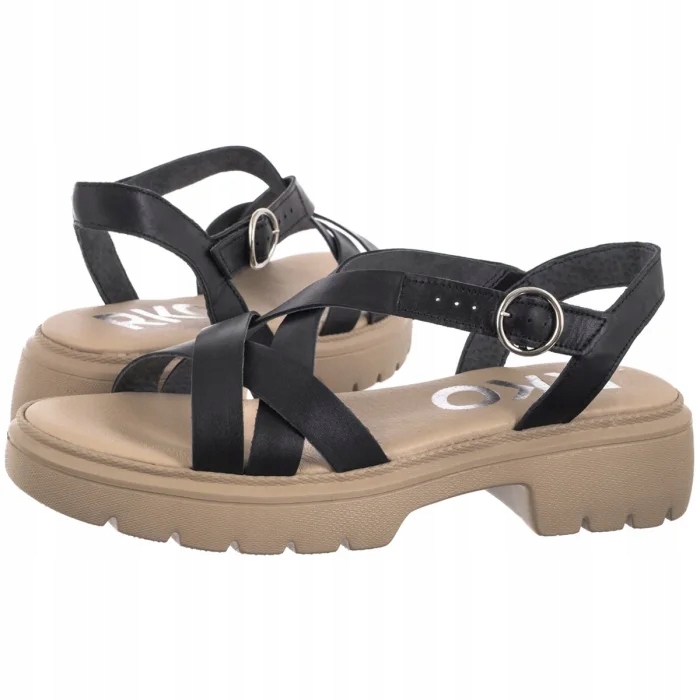 Kožené dámské sandály Ryłko černé 1IG13_P1 __21 Black