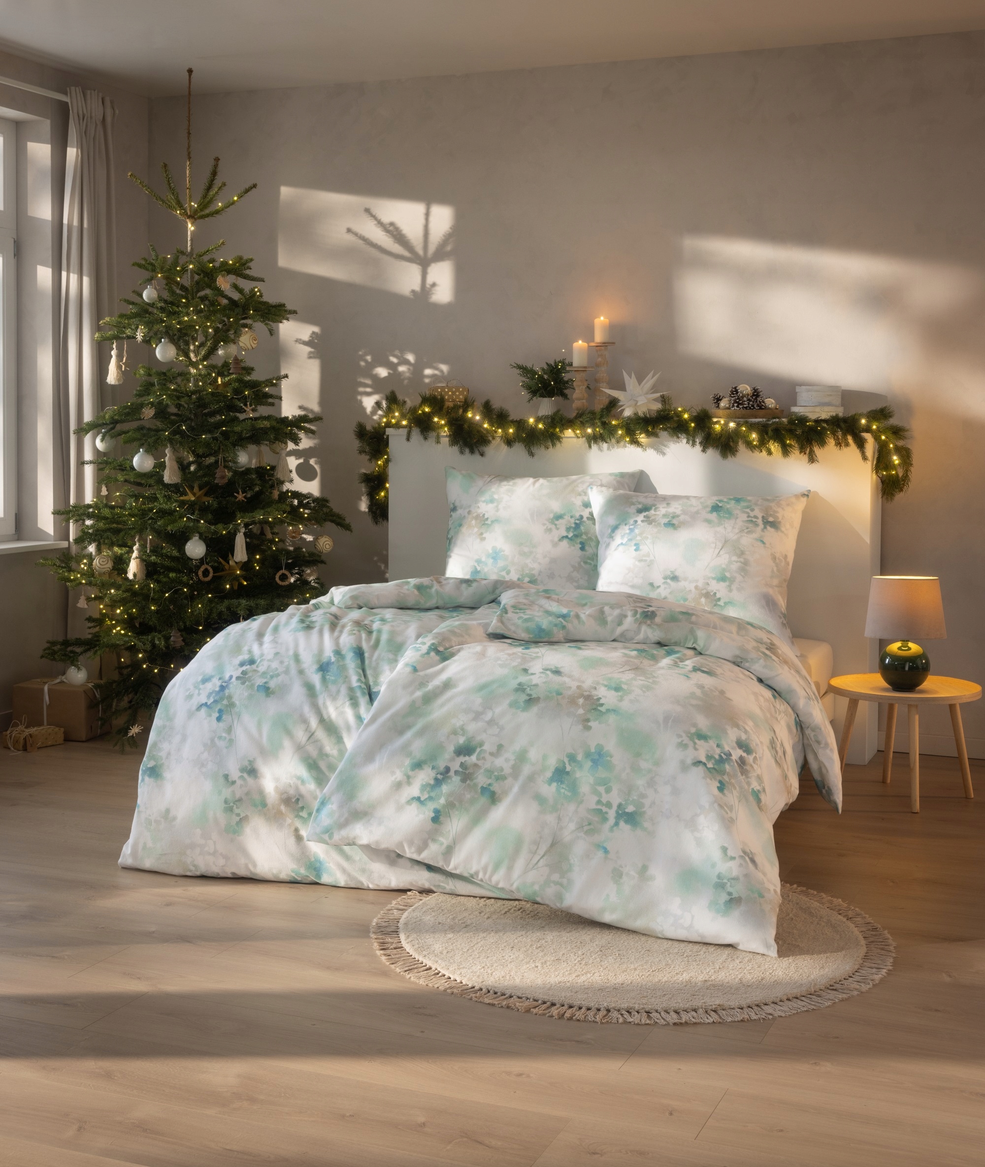 Posteľná Bielizeň Estella 4467/630 Frosted Flowers Flanela 160x200 cm 3 diely