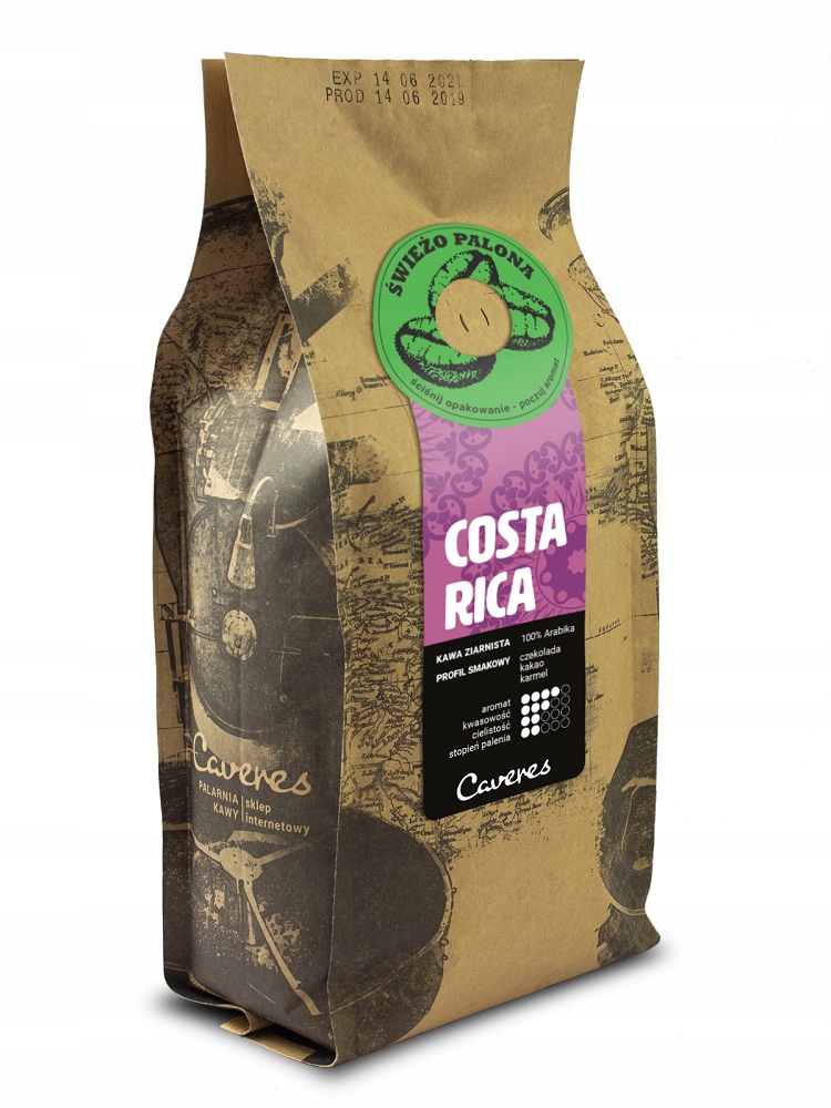 Levně Káva zrnková Caveres Costa Rica 1 kg 1000 g