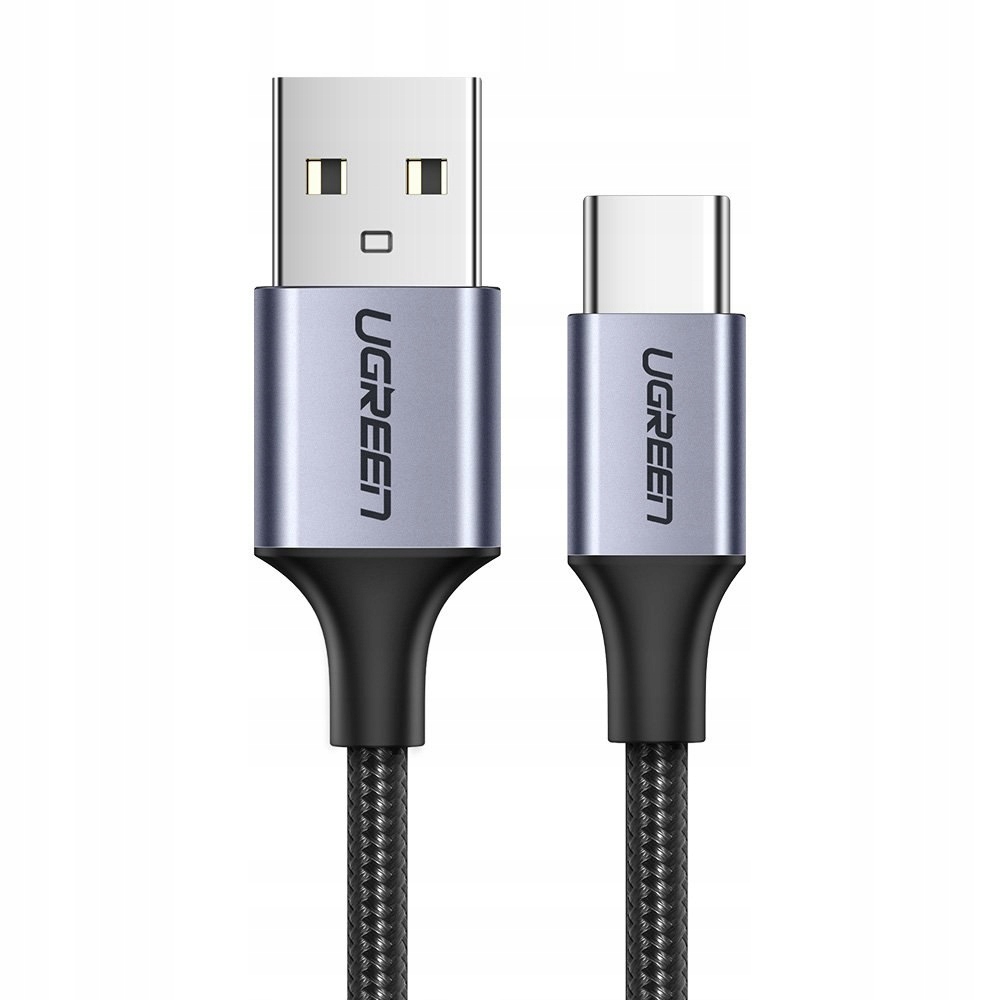 Kabel przewód w oplocie Usb Usb-c Quick Charge 3.0 3A 0.5m szary