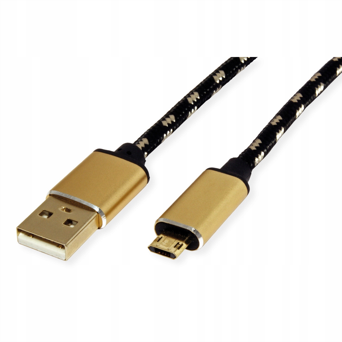 Kabel przewód USB 2.0 A Micro B M/M pozłacany 0,8m