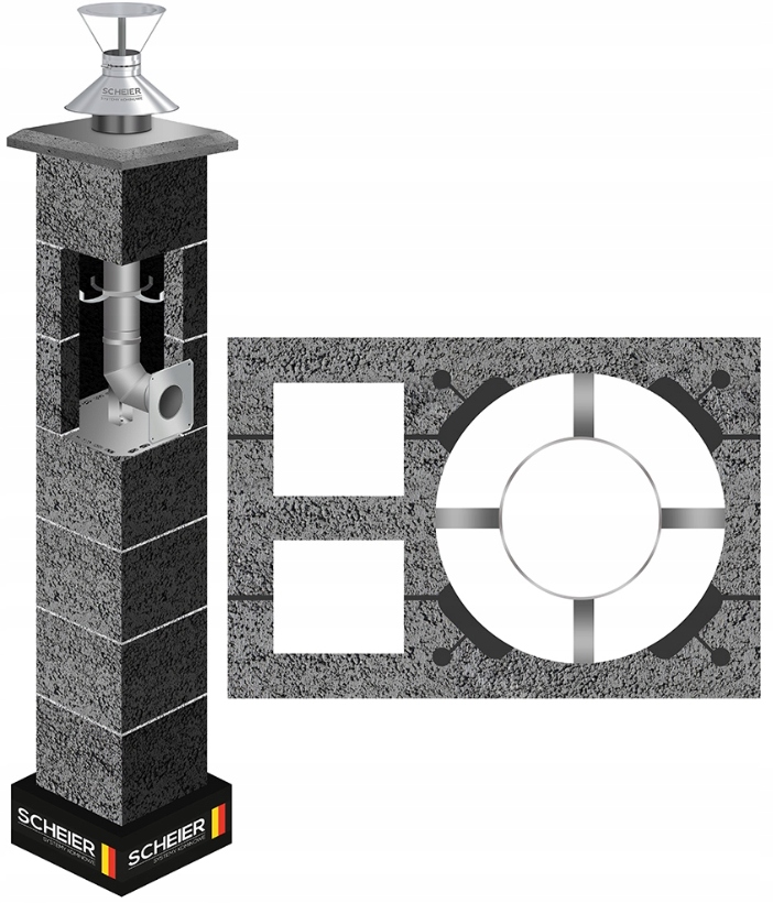 Systémový komínový systém Inox 80 5 m plyn KW2 turbo 36x54 ocel vložka