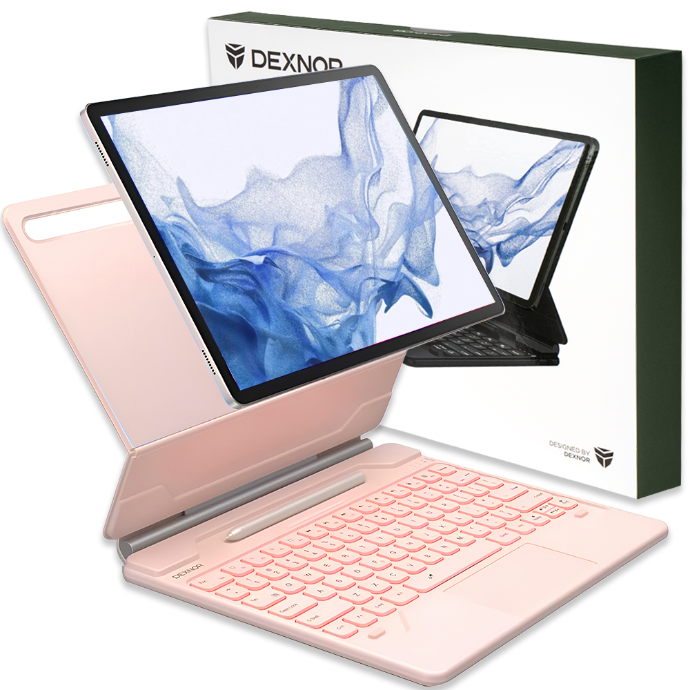 Dexnor Etui z klawiaturą do Galaxy Tab S7+ S7 Fe S9+ S8+ S9 Fe+