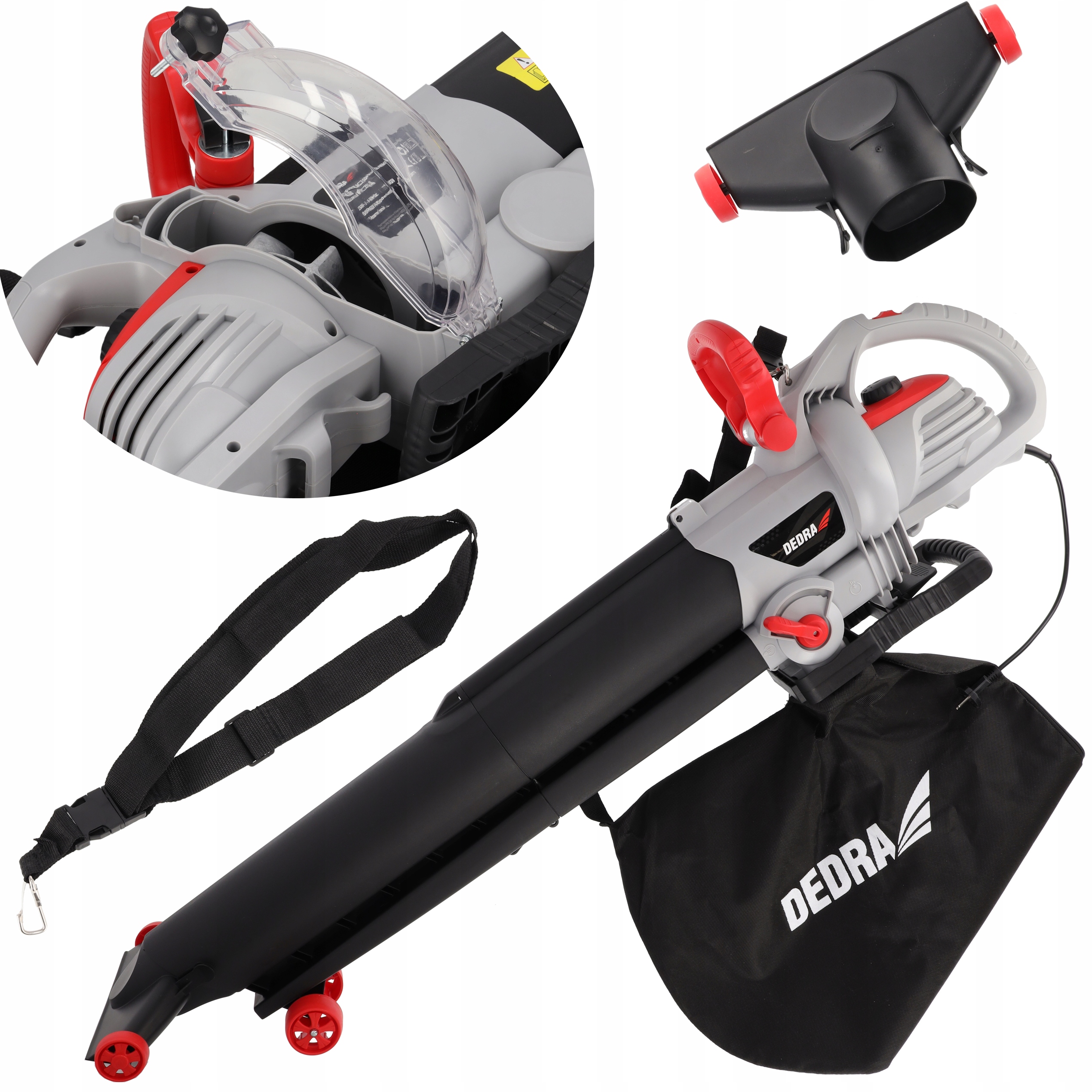 Dmuchawa do Liści Dedra Odkurzacz elektryczny 3000W Regulacja Rozdrabniacz