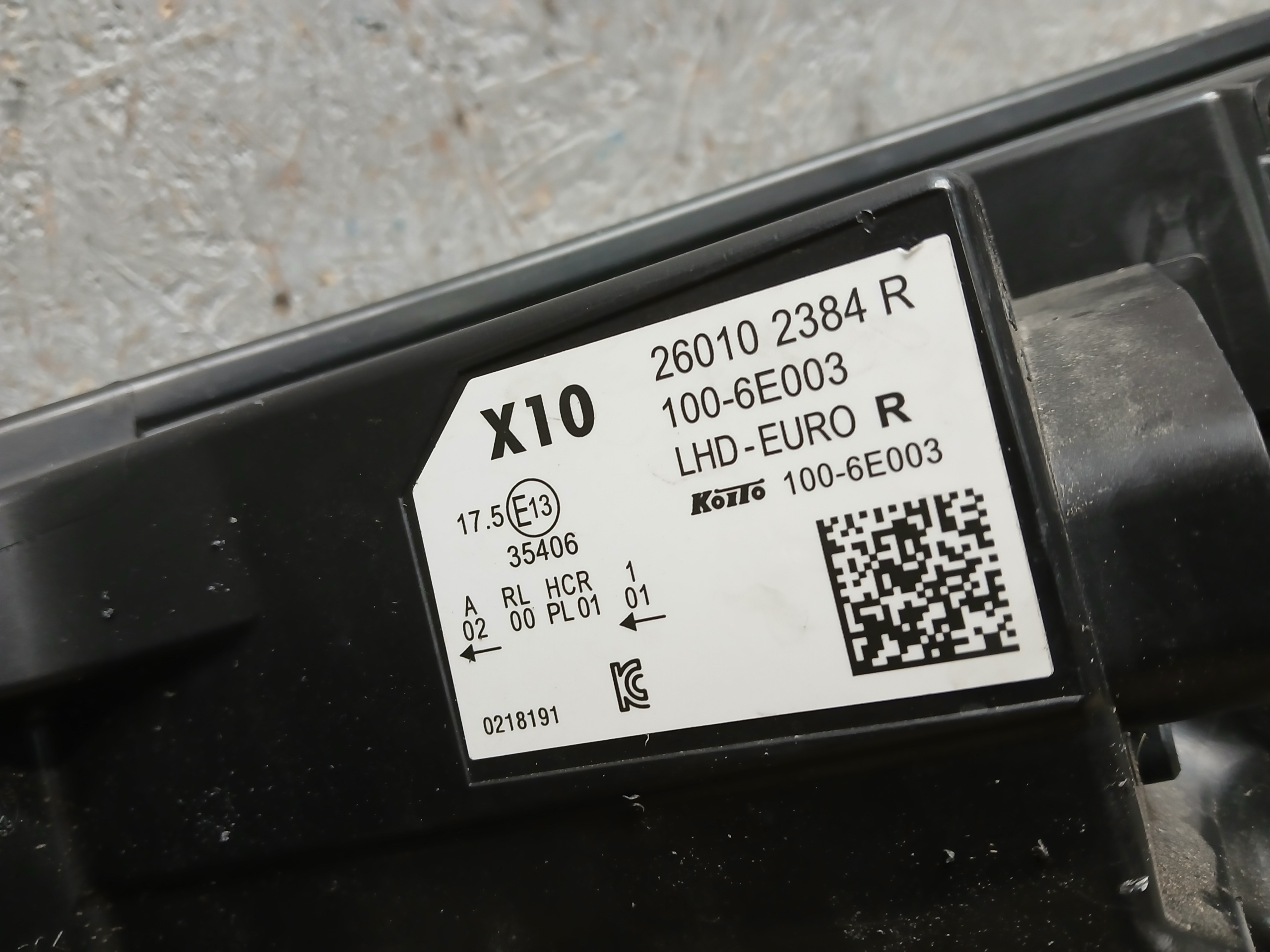 light front right RENAULT ZOE LIFT FULL LED 26010 2384R