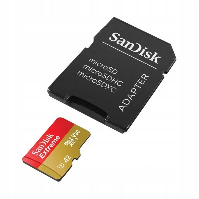 SanDisk microSDXC Extreme 64GB 170/80 MB/s A2 C10 V30 UHS-I U3 Kod producenta SDSQXAH-064G-GN6MA