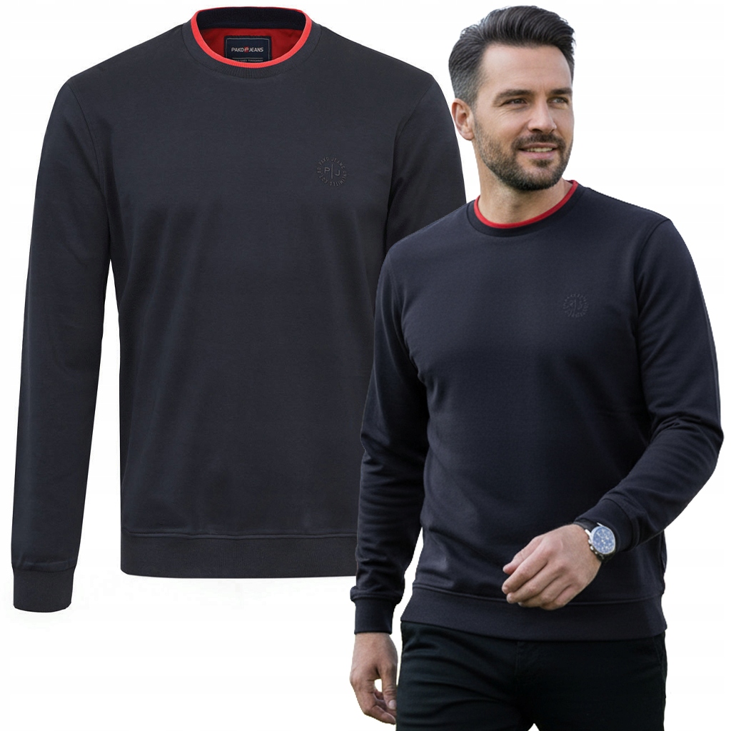 Bluza męska bez kaptura basic cienka bawełna Ikon grafitowa XXL Pako Jeans