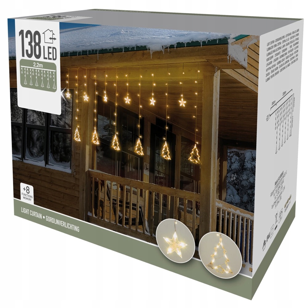 

Lampki 138 Led Zewnętrzne Lampki Choinkowe IP44