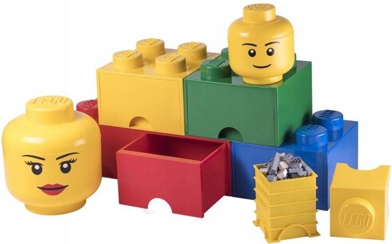 LEGO Pojemnik Głowa Duża L Język CHŁOPIEC GŁUPTAS Marka LEGO
