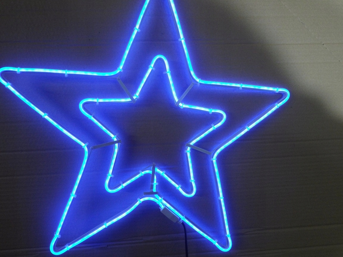 

Gwiazda Ozdoba Świecąca Neon Led Niebieska 55 cm