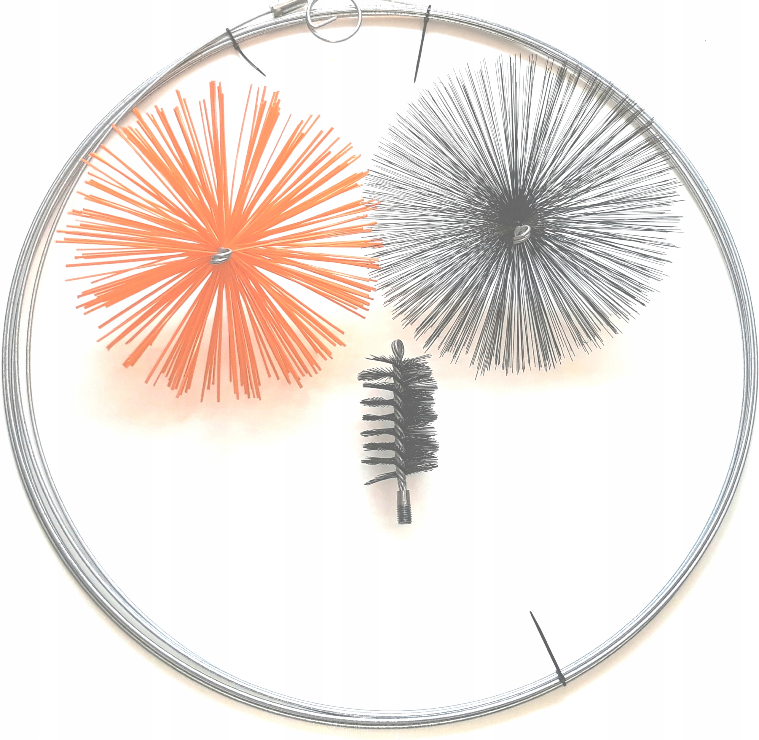 ZESTAW DO CZYSZCZENIA KOMINA SZCZOTKA 150mm,WYCIOR 8MB