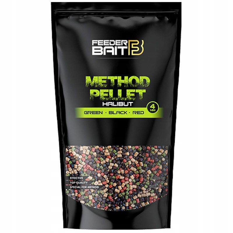 Pellet Zanętowy Feeder Bait Method Halibut Green Black Red 4mm 800g MIX