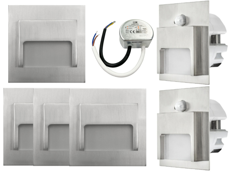 

Zestaw Oprawki Schodowe Halogen Led 6x +Czujka