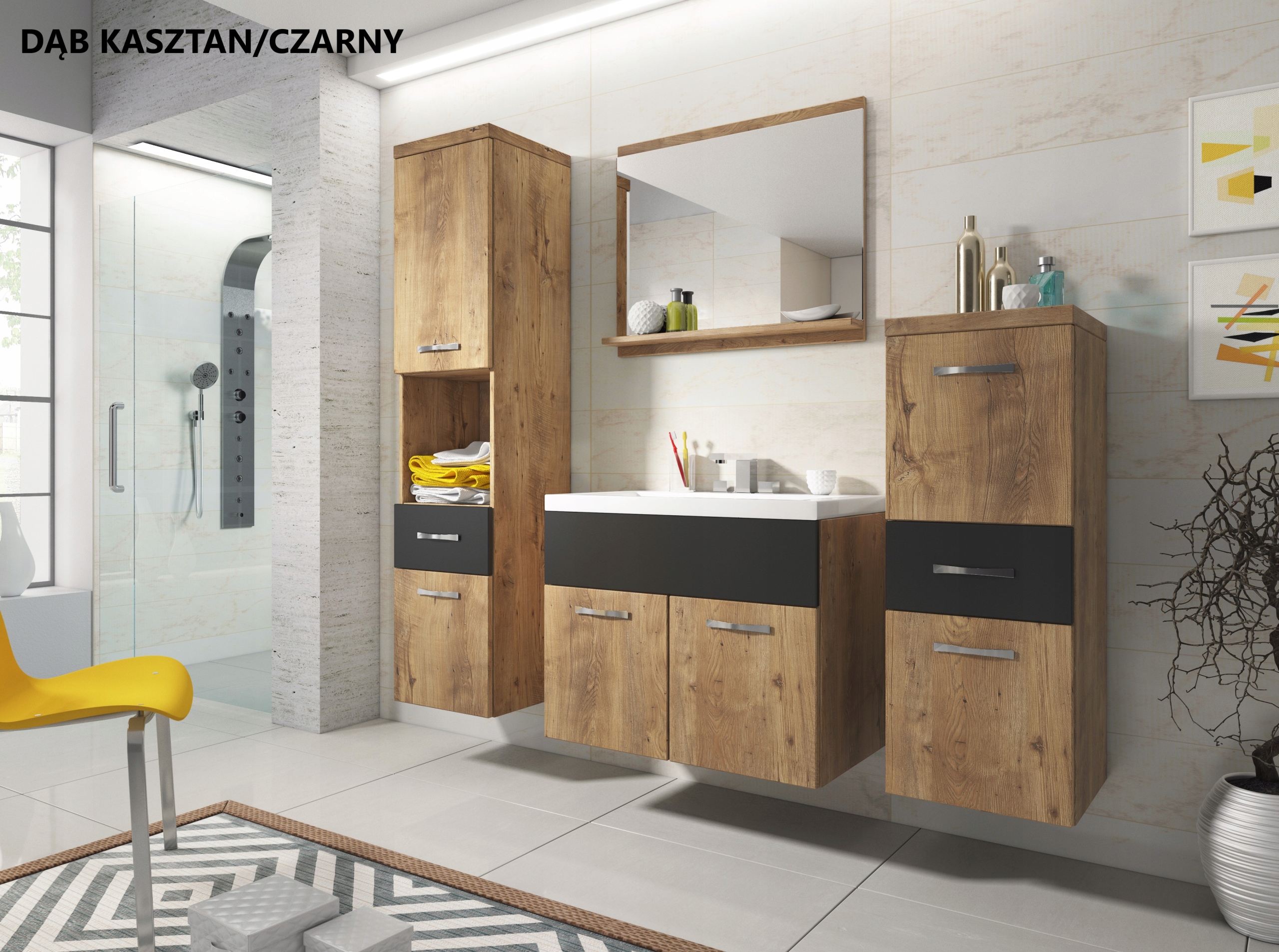 

Meble łazienkowe Nevada z umywalką i lustrem