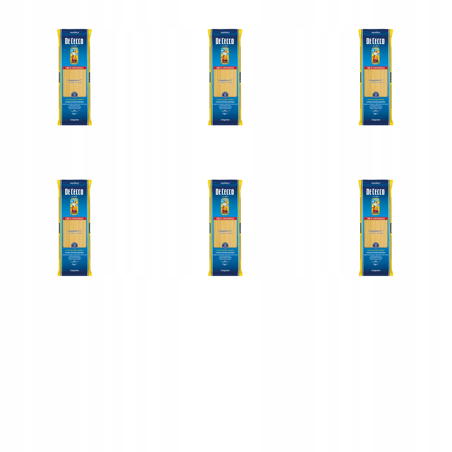 Levně 6 x 1 kg De Cecco těstoviny linguine