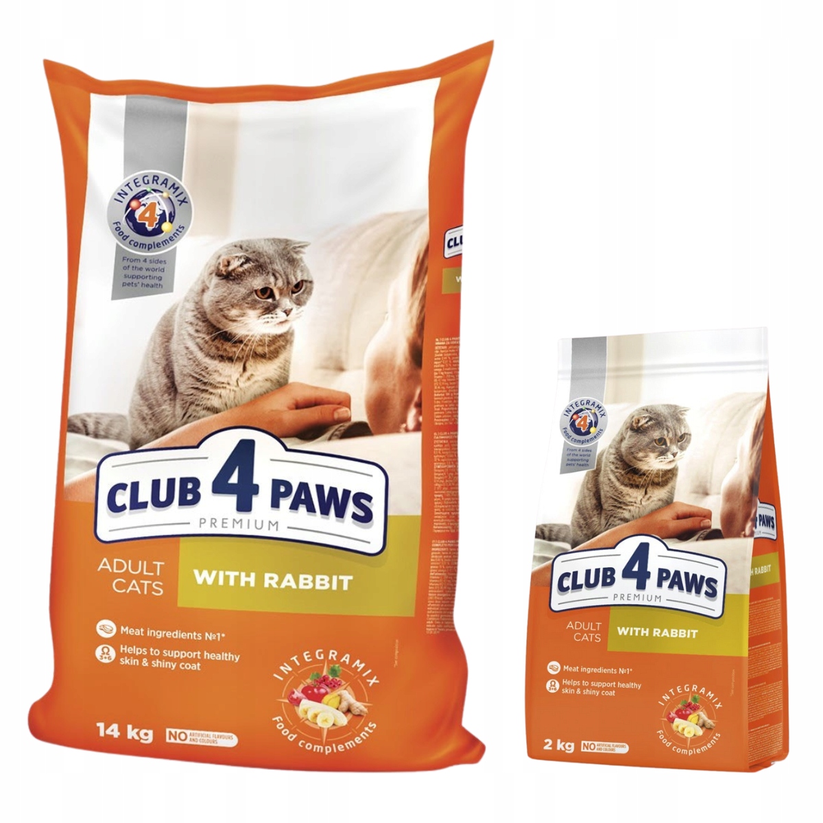 Suché krmivo pro kočky s králíkem Club 4 Paws 14+2 kg