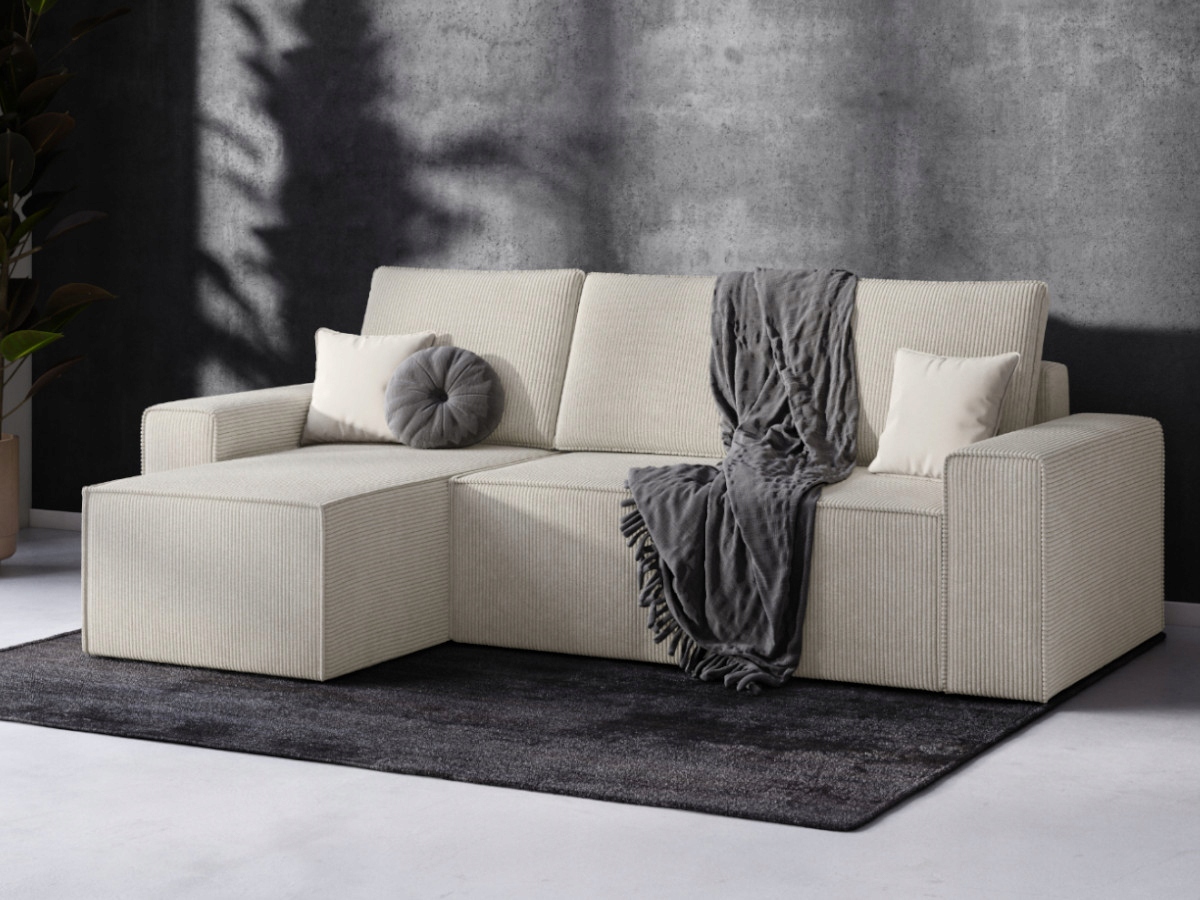 Manšestrový Rohová Sedací Souprava 246×149 kontejner velká funkce spaní – Monte O-sofa