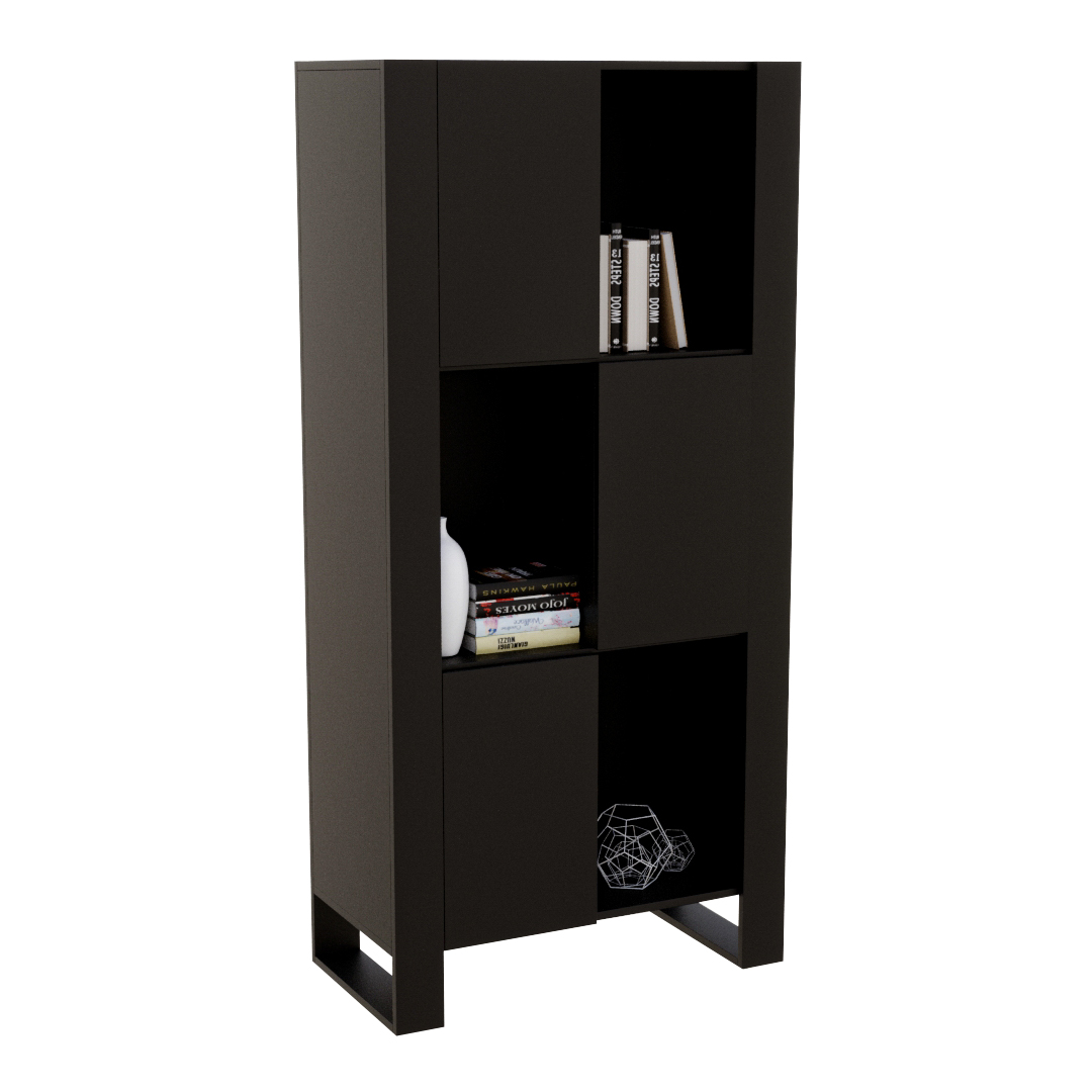 Skříňka skříň komoda Karo loft retro černá