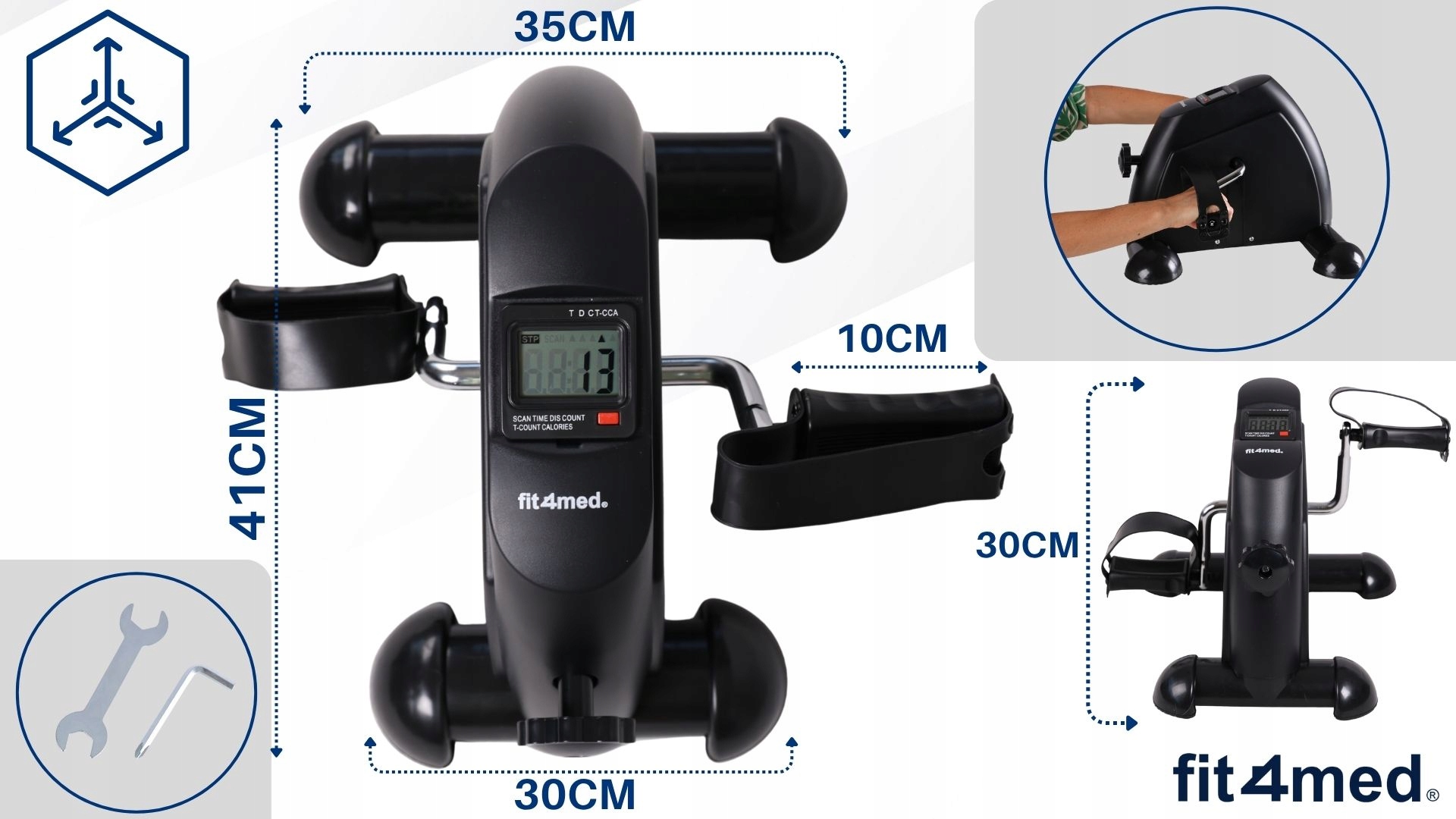 ROTOR TRENINGOWY REHABILITACYJNY DO ĆWICZEŃ RĄK NÓG ROWEREK STABILNY LEKKI Wysokość siedziska 30-31 cm