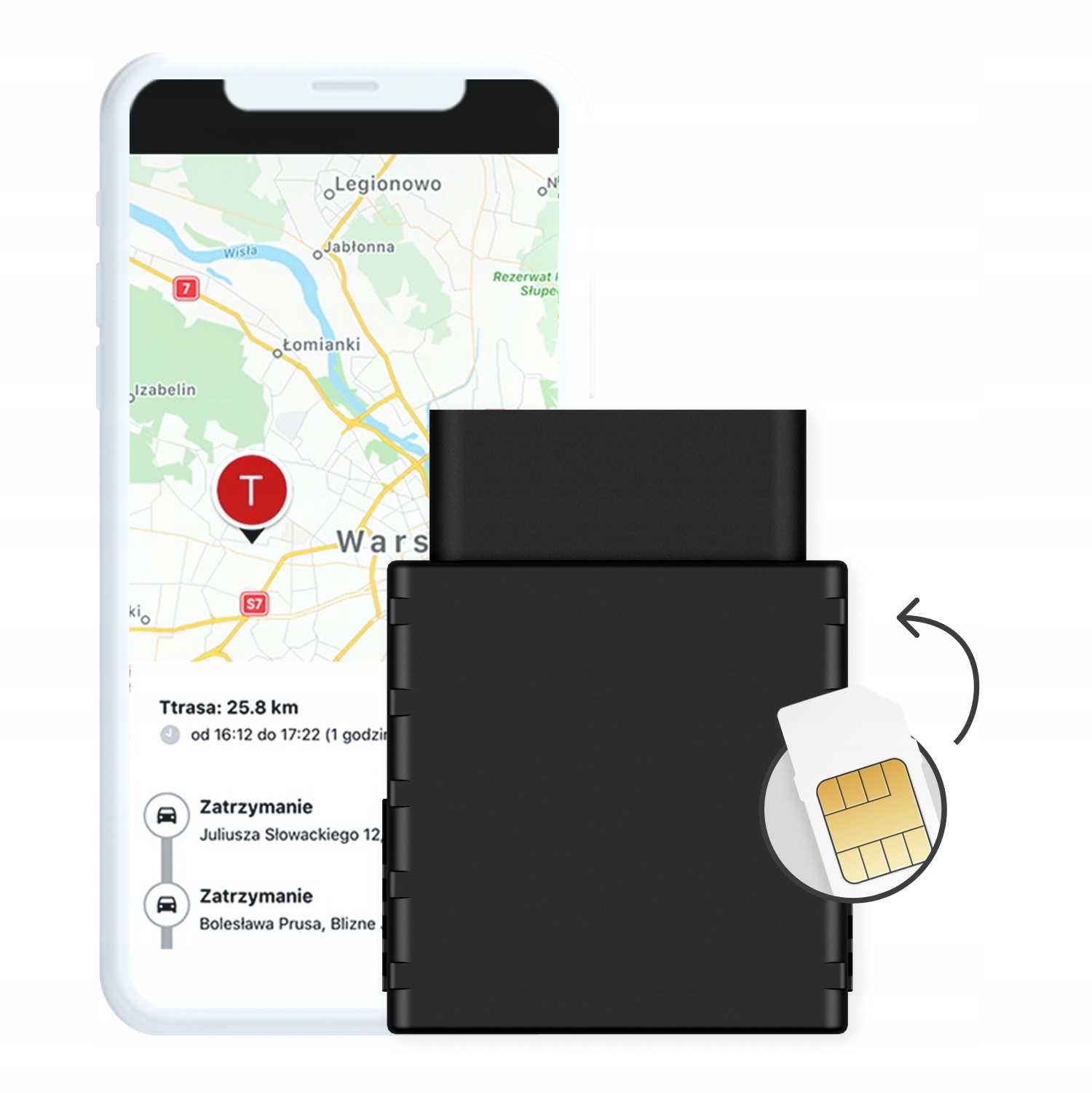 LOKALIZATOR GPS DO SAMOCHODU Z APLIKACJĄ LOCON Producent inny