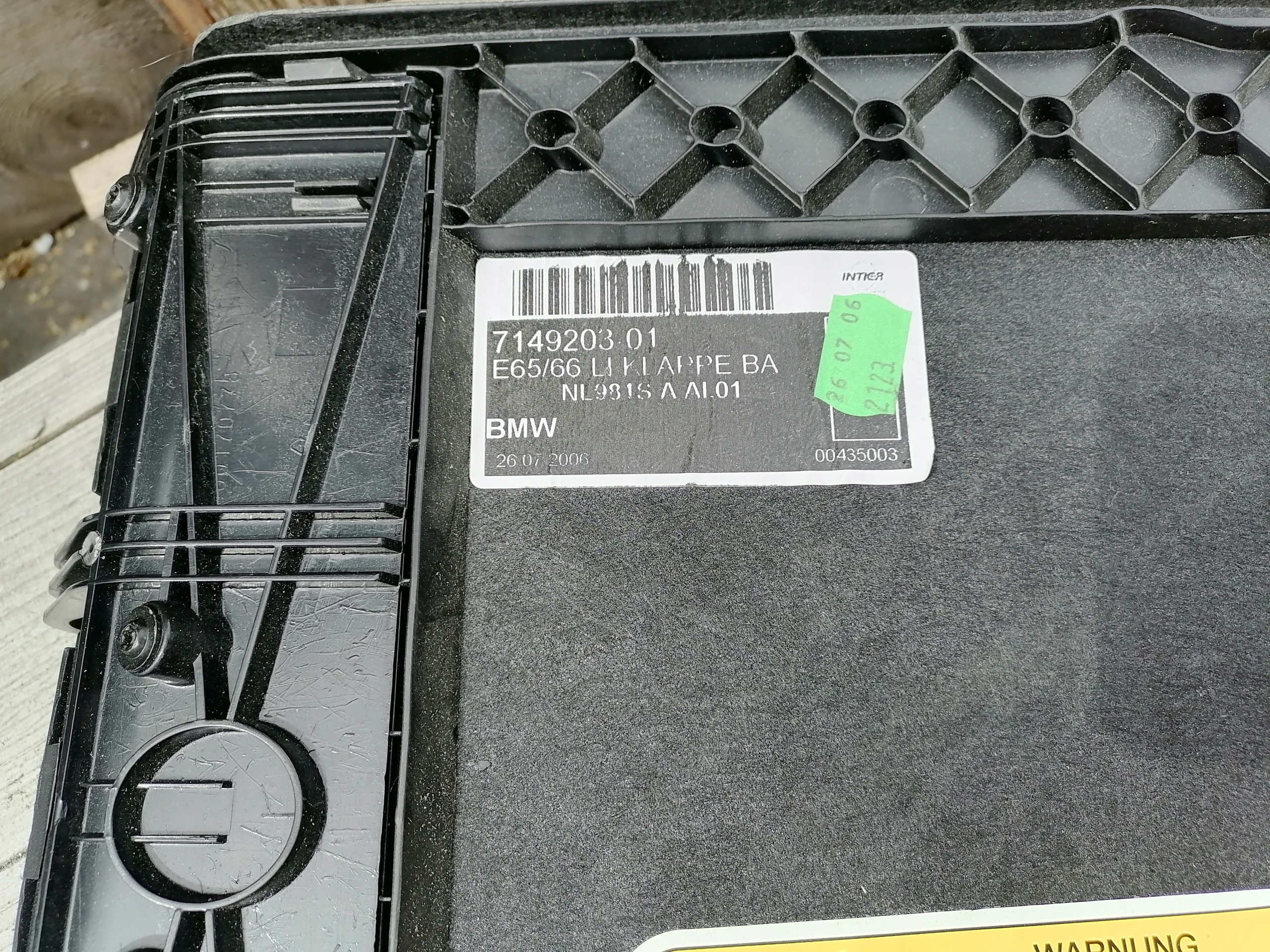 cover BOCZKA boot BMW E65 LIFT 7149203