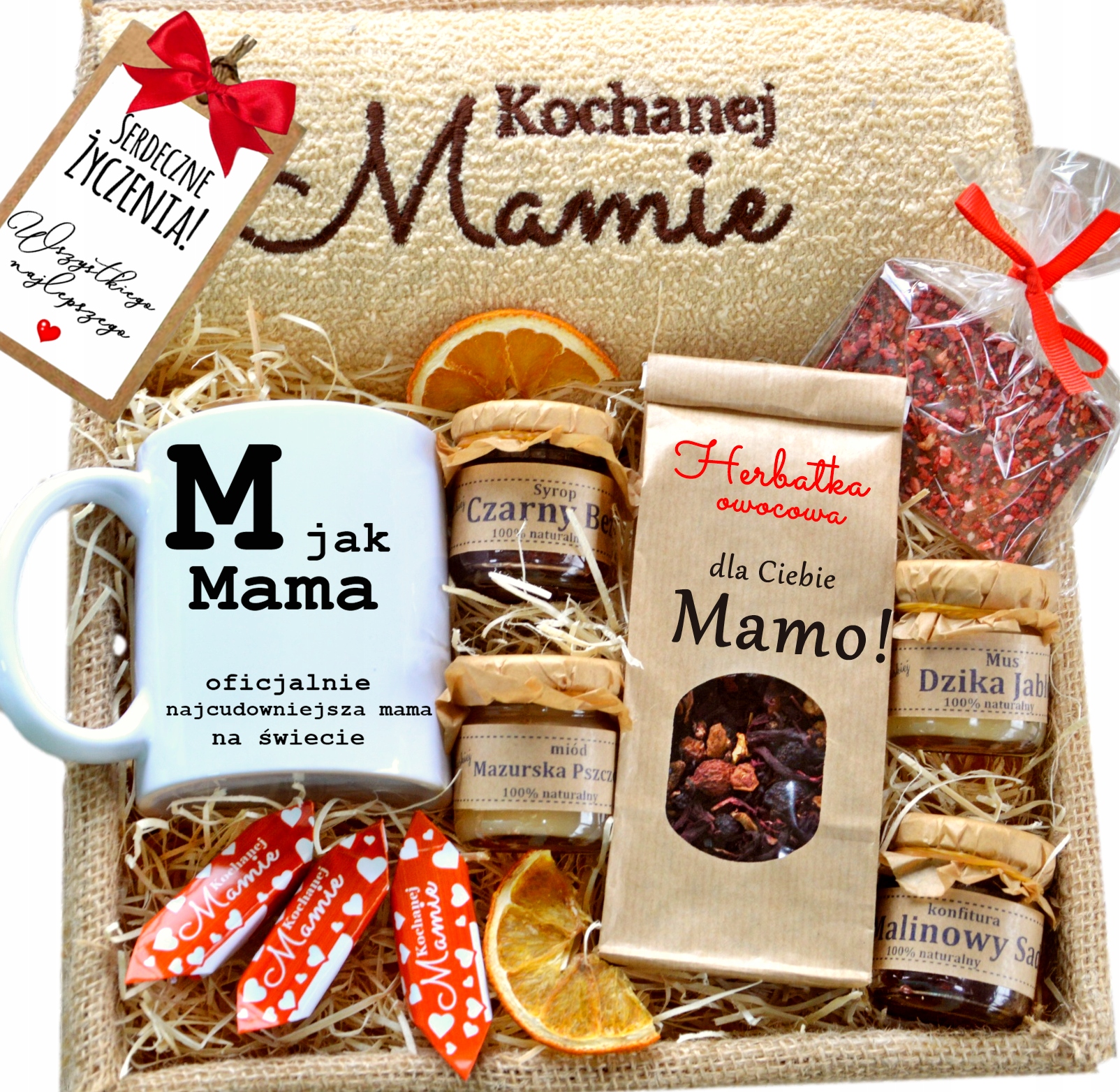 Velký koš dárek pro maminku narozeninový med