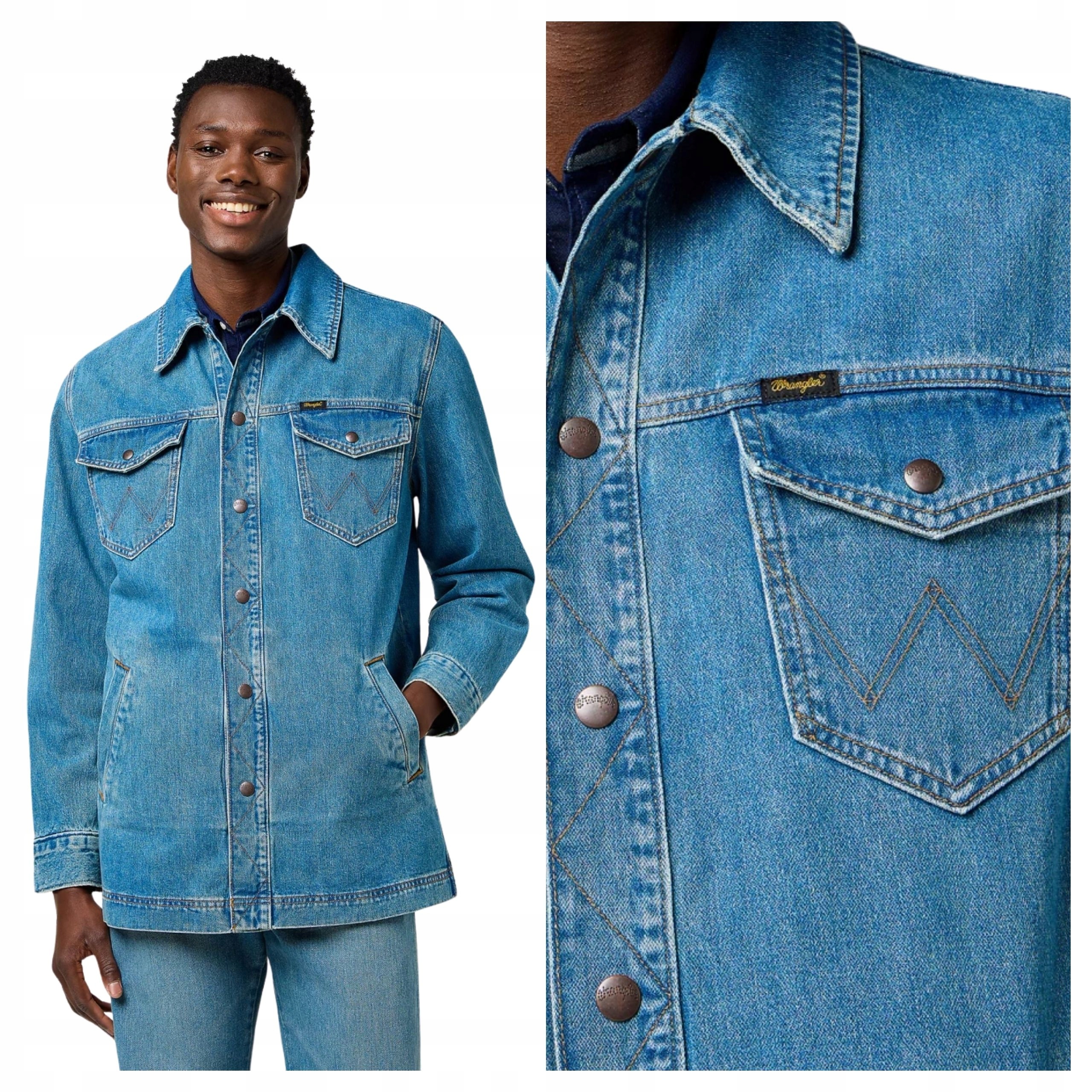 Pánská bunda Wrangler Wrange Jacket Jeansová Iron Forge Relaxed Fit XL