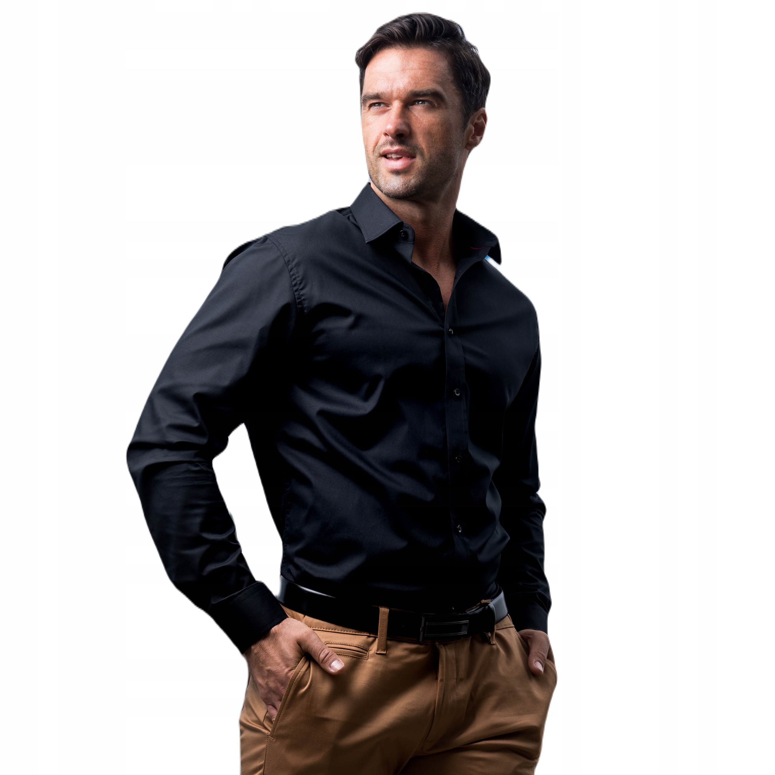 

Koszula Męska duży rozmiar 3XL bawełna czarna