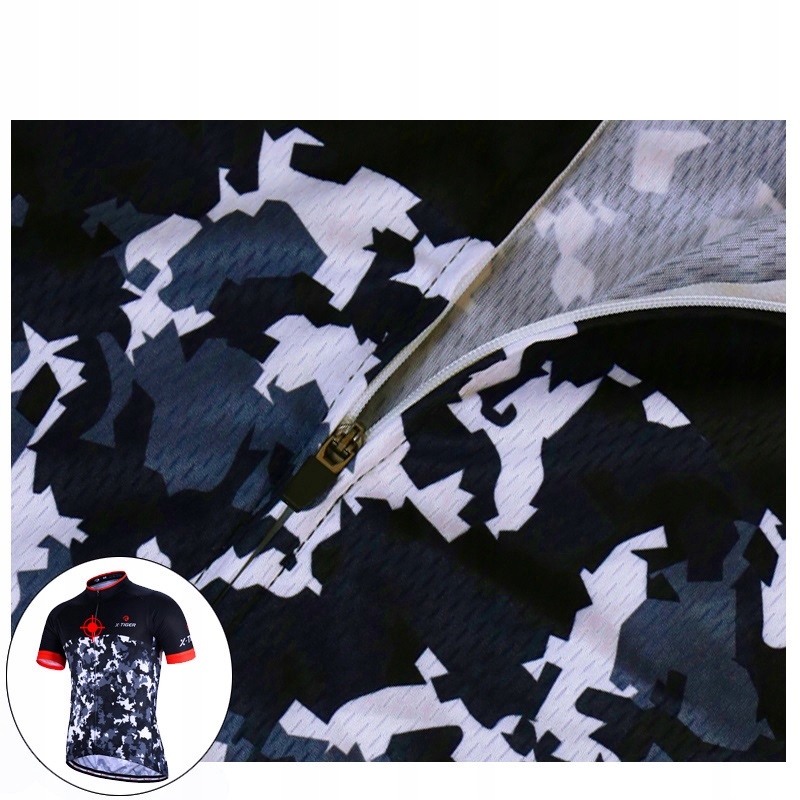 Koszulka Na Rower Wygodna Z Odblaskiem Odprowadzająca Wilgoć Ochrona UV XL Model Koszulka Na Rower Wygodna Z Odblaskiem