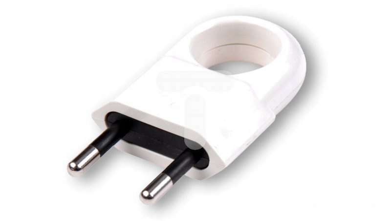 

Wtyczka płaska z uchwytem b/u Euro 10A/250V biała