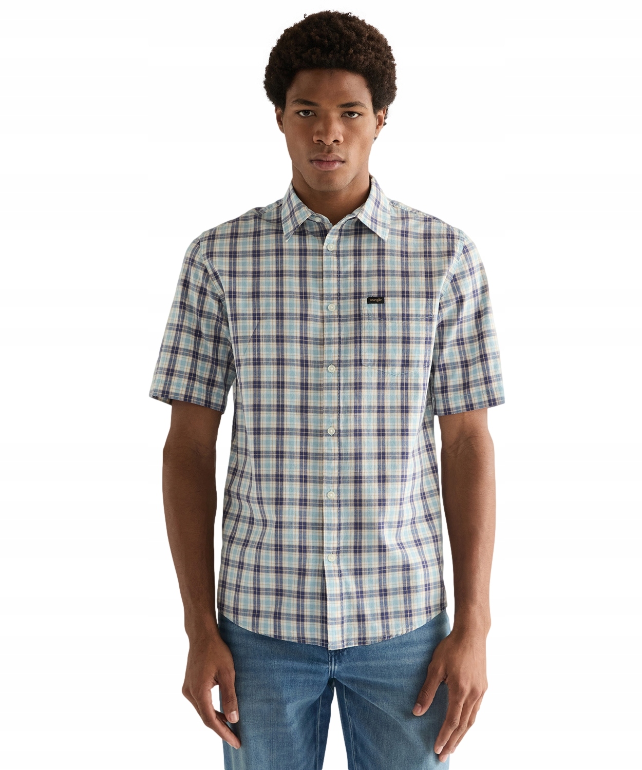 Košile Wrangler Ss 1 Pkt Shirt 112378049 Forget Me Not L