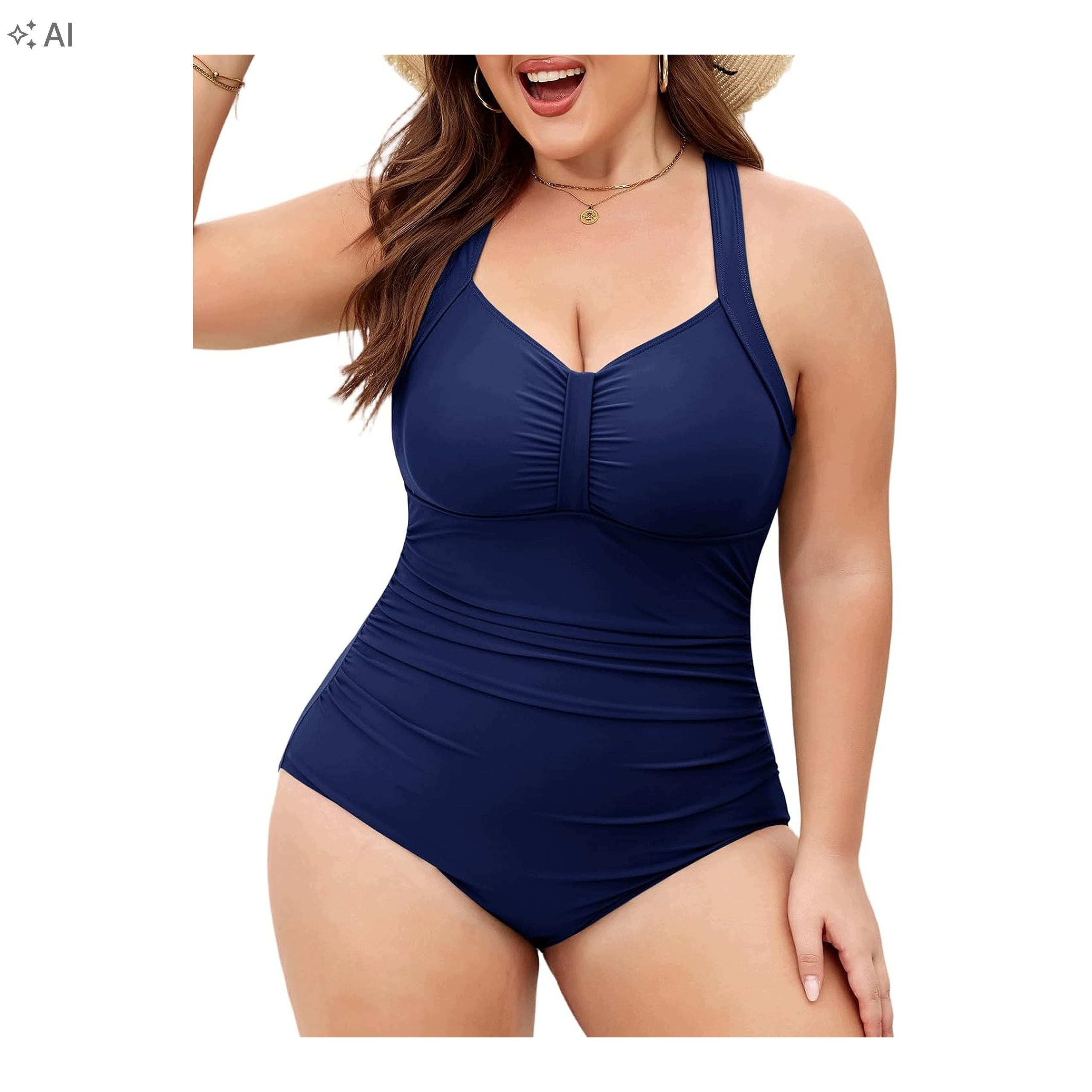 Dámské jednodílné plavky plus size modelující velikost Vel. XL