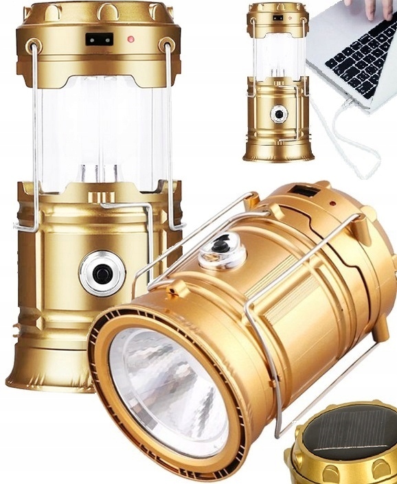 

Latarka Turystyczna 2w1 Lampa Led Solarna Camping