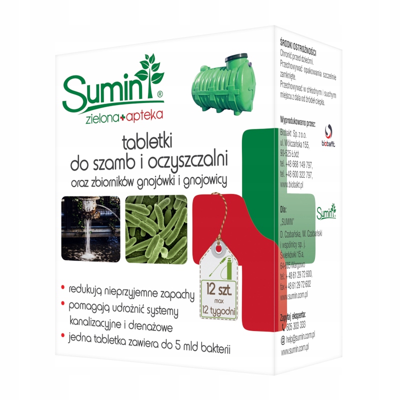 

Sumin Biopreparat do szamb tabletki 12szt