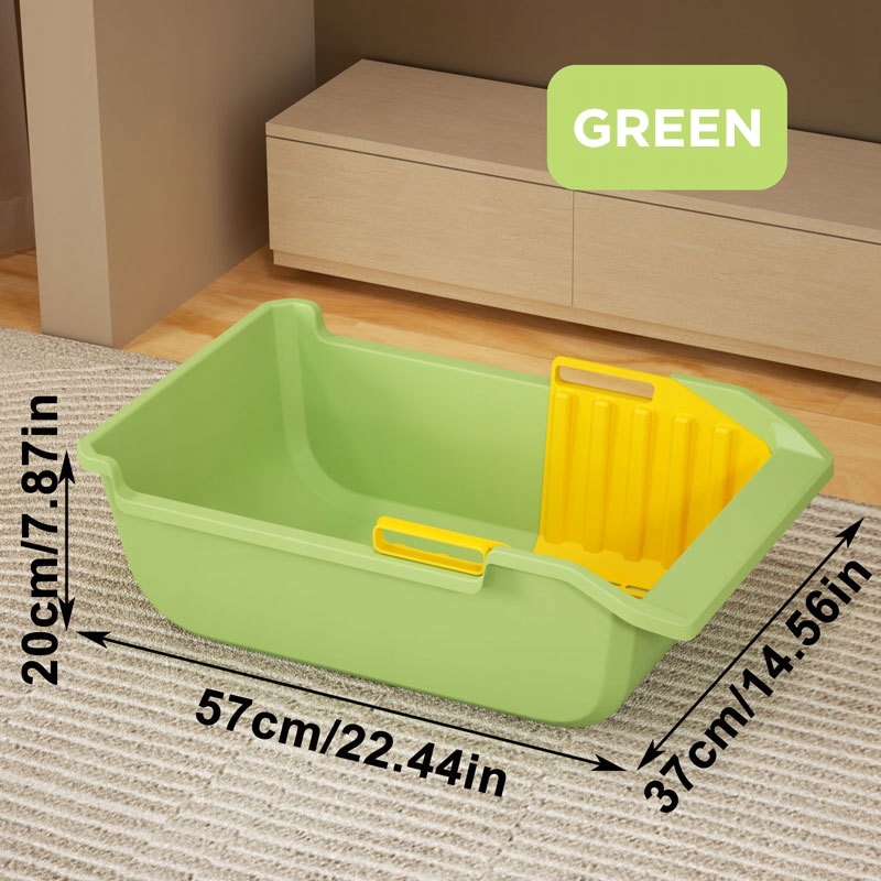 Levně toaleta pro kočky Velká protirozsypová s lopatkovým sítkem Rychlé čištění