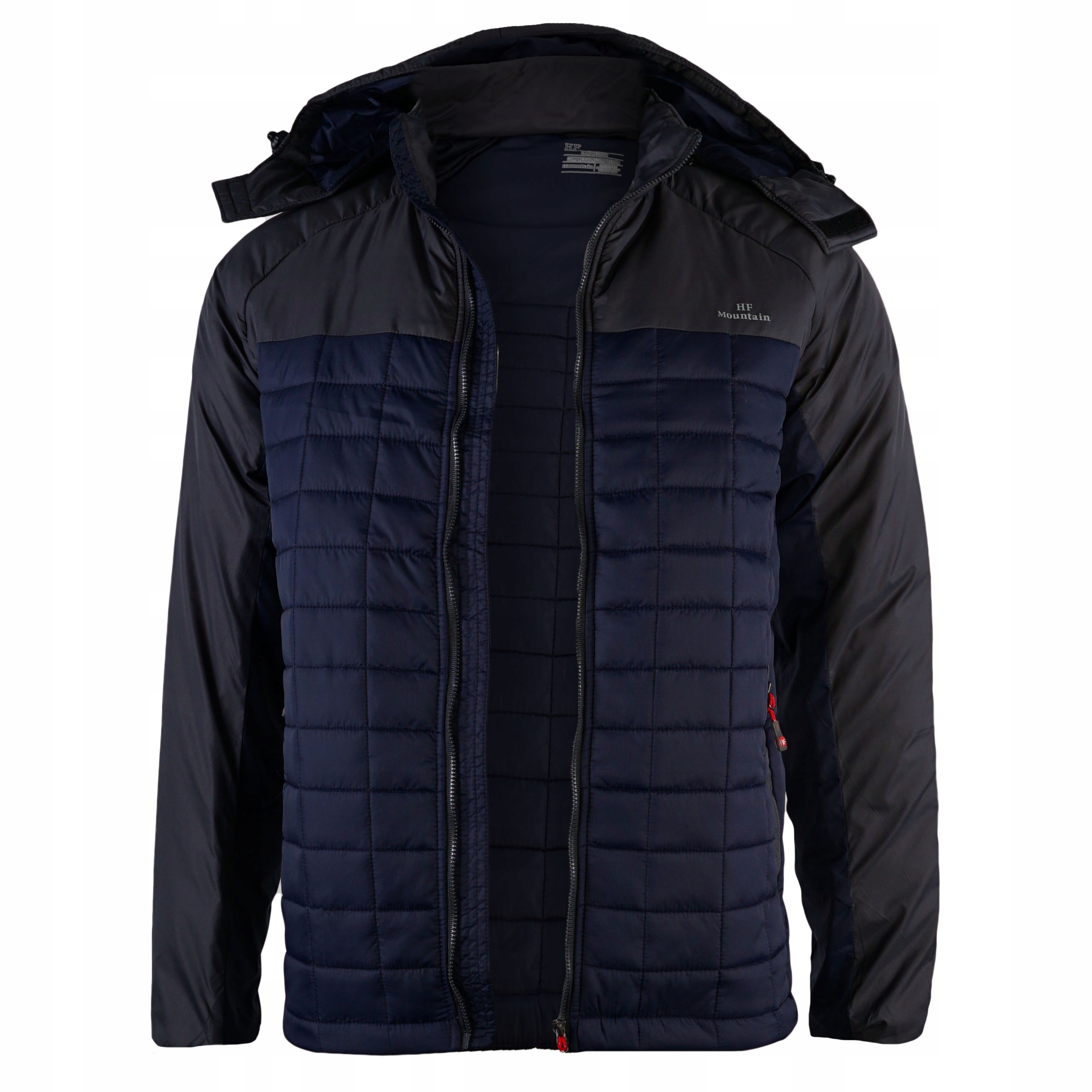 Pánská podzimní prošívaná přechodová bunda s kapucí tmavě modrá K017 M