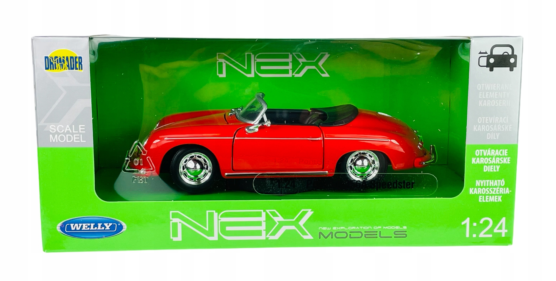 Welly Porsche 356A Speedster 1:24 Model Sběratelské Kovové Auto