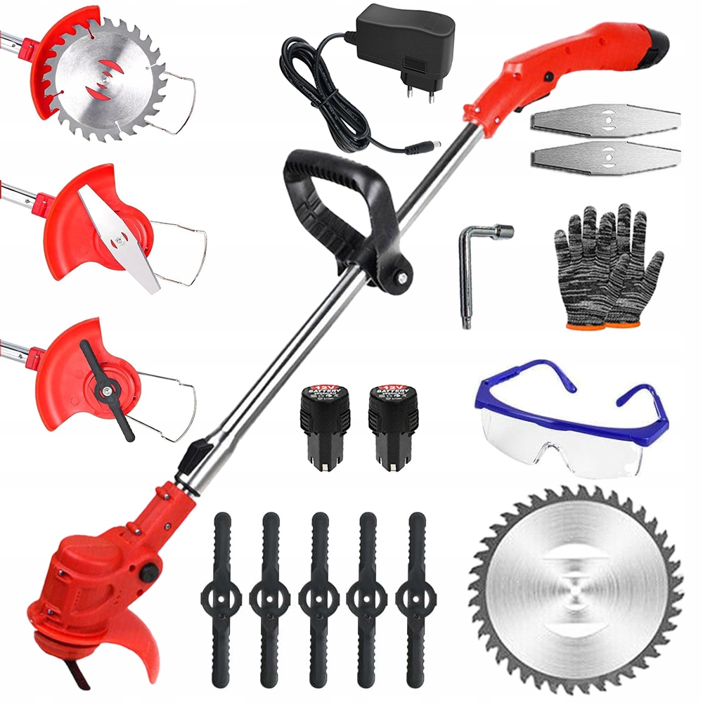 Akumulátorová sekačka 650W 3 Nože Tráva Keře 18000RPM Lehká hliníková