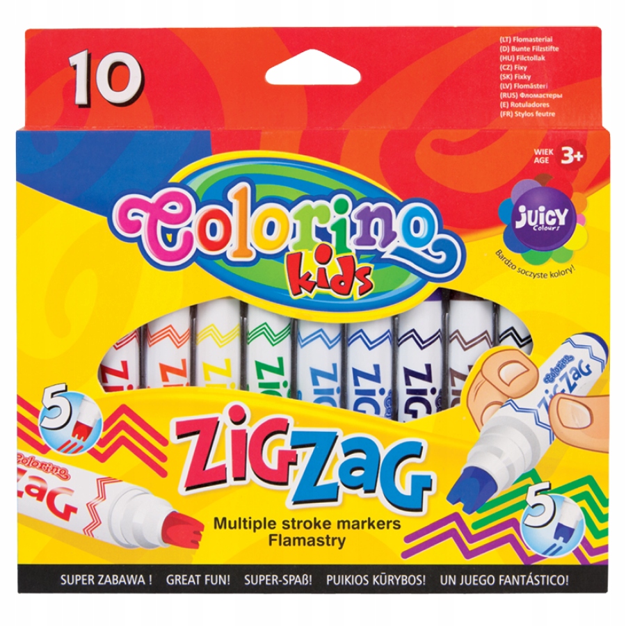 

Flamastry szkolne Mazaki Zig Zag 10 kol. Colorino